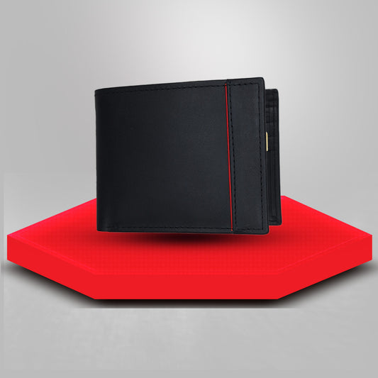 High Quality leather Wallet In Texture With Red Line image 0